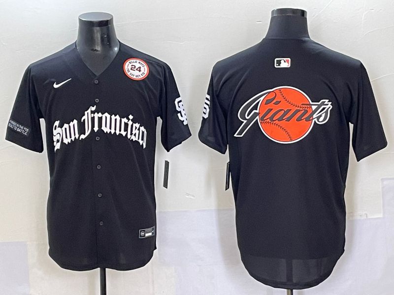 Men 2025 San Francisco Giants Blank Black Five generations Joint Name Nike MLB Jersey style 11